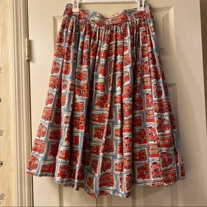 Cath Kidston London Bus Handmade Midi Skirt